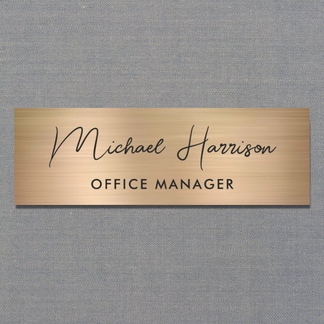 Professional Modern Script Gold Name Tag (Creator Uploaded)
