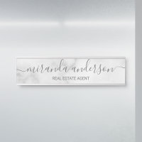 Professional Modern Script White Marble
