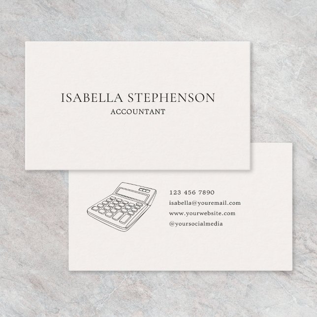 Professional Modern Simple Accountant Bookkeeper Business Card (Creator Uploaded)