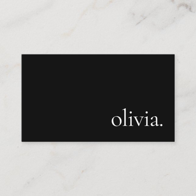 Professional Modern Simple Black Minimalist Business Card (Front)
