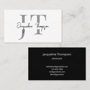 Professional Modern Simple Black & White Minimal Business Card