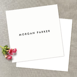 Professional Modern Simple Black White Square Business Card