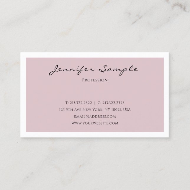 Professional Modern Simple Design Beautiful Plain Business Card (Front)