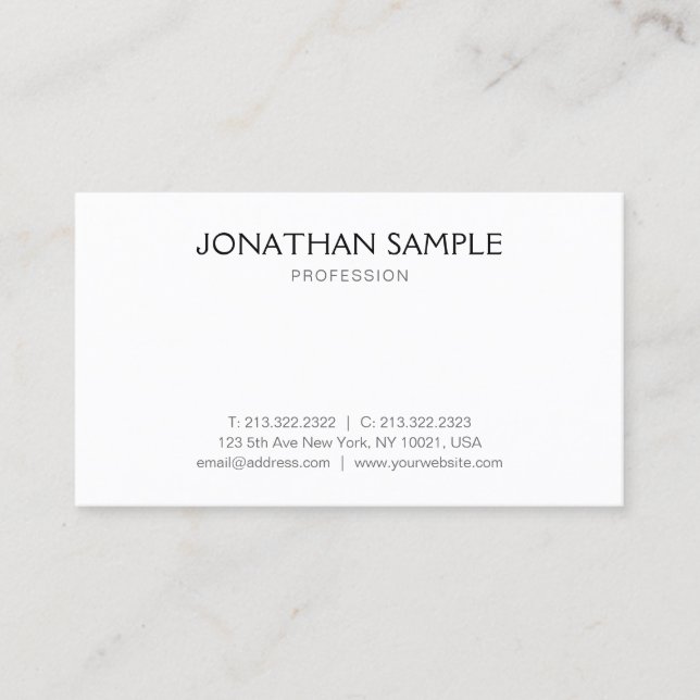 Professional Modern Simple Design Template Elegant Business Card (Front)