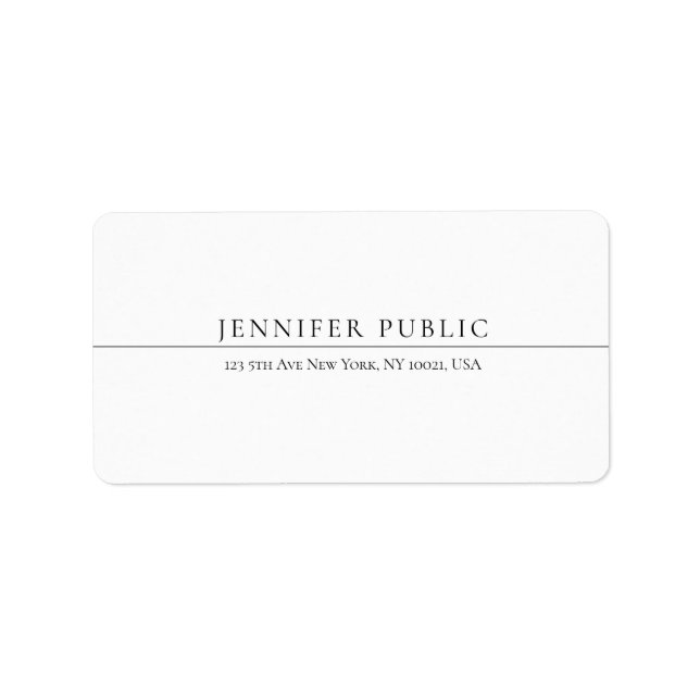 Professional Modern Simple Design Template Elegant Label (Front)
