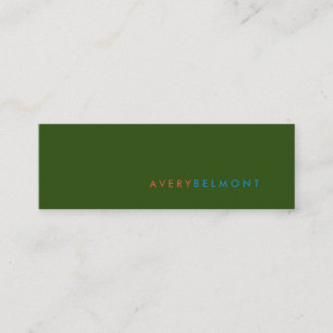 Professional Modern Simple Green Minimalist Mini Business Card