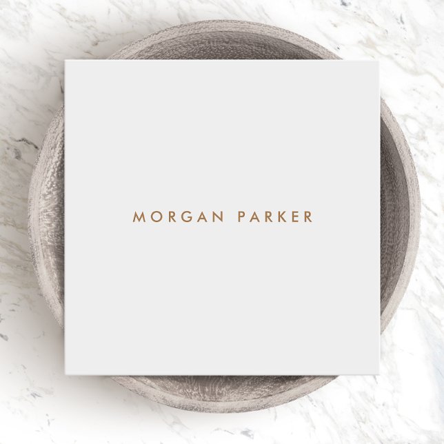 Professional Modern Simple Grey Grey Square Business Card (Creator Uploaded)
