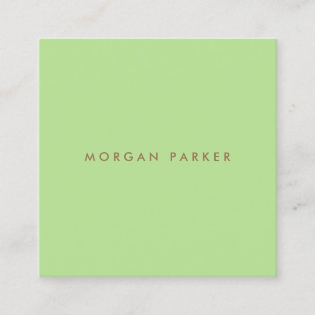 Professional Modern Simple Lime Green Square Business Card (Front)