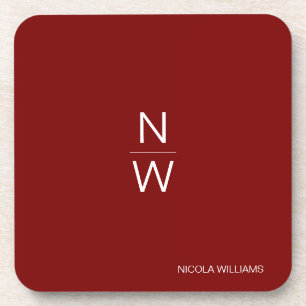 Professional Modern Simple Minimalist Dark Red Coaster