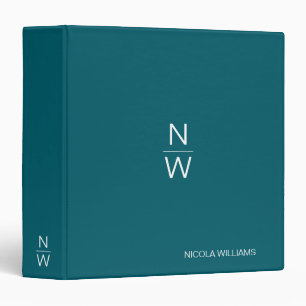 Professional Modern Simple Minimalist Dark Teal Binder