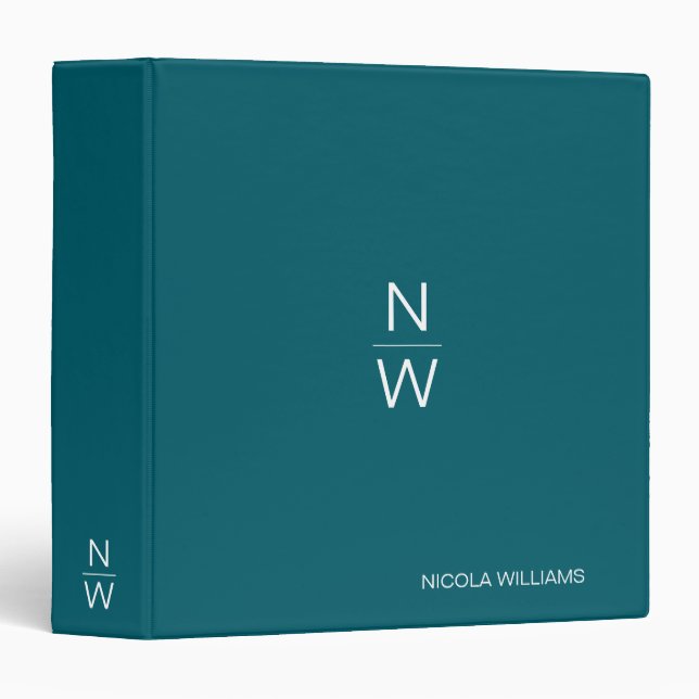 Professional Modern Simple Minimalist Dark Teal Binder (Front/Spine)