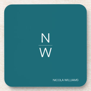 Professional Modern Simple Minimalist Dark Teal Coaster