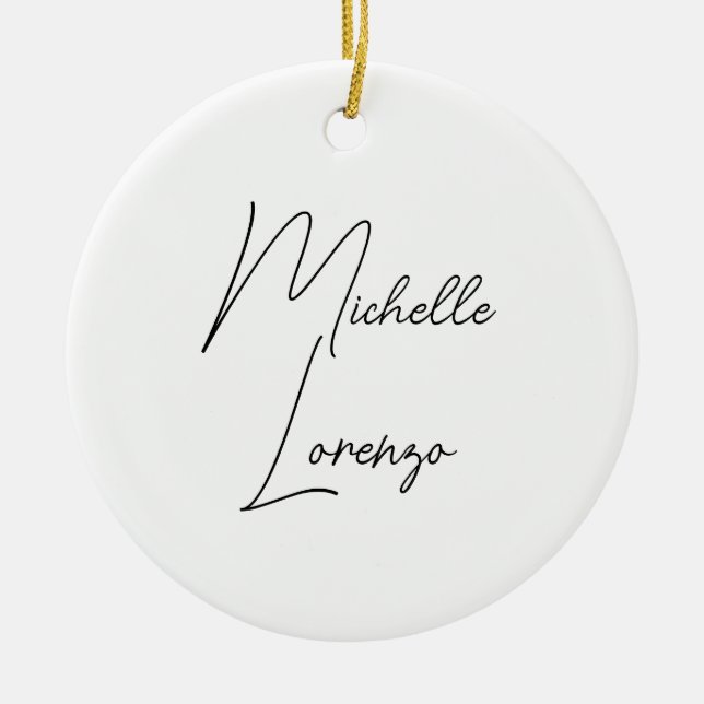 Professional Modern Simple Plain Black & White Ceramic Ornament (Front)