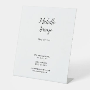 Professional Modern Simple Plain Black & White Pedestal Sign