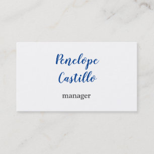 Professional Modern Simple Plain Handwritten Business Card