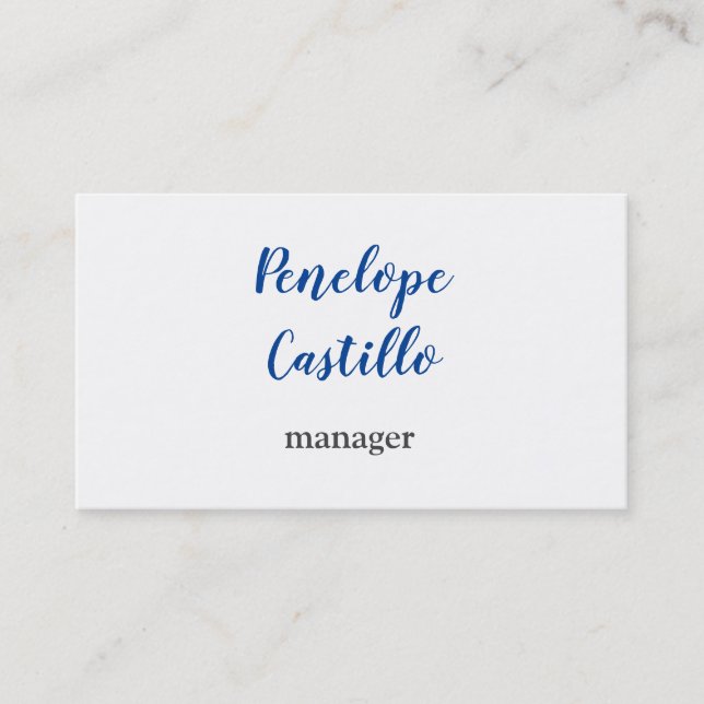 Professional Modern Simple Plain Handwritten Business Card (Front)