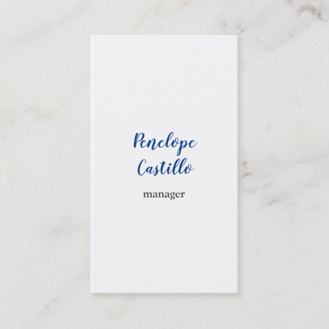 Professional Modern Simple Plain Handwritten Business Card (Front)