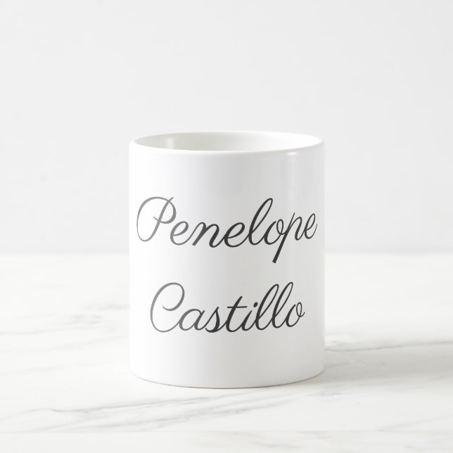 Professional Modern Simple Plain Handwritten Coffee Mug (Center)