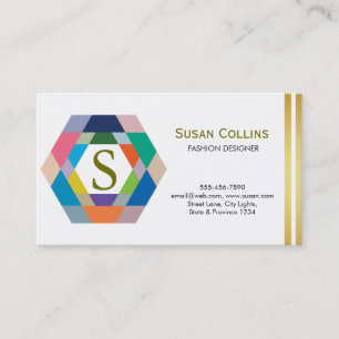 Professional Modern Simple Plain Logo Hexagon Business Card