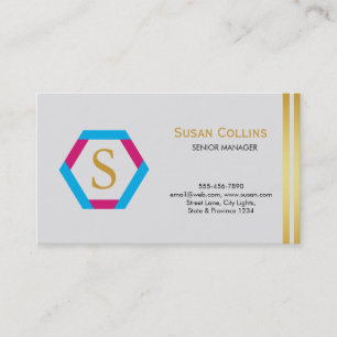 Professional Modern Simple Plain Logo Hexagon Business Card