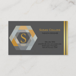 Professional Modern Simple Plain Logo Hexagon Business Card