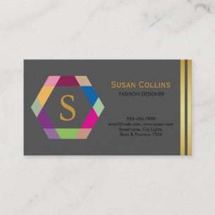 Professional Modern Simple Plain Logo Hexagon Business Card