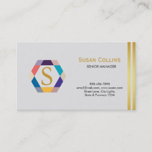 Professional Modern Simple Plain Logo Hexagon Business Card