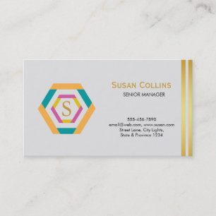 Professional Modern Simple Plain Logo Hexagon Business Card