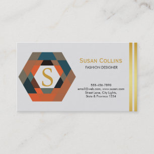 Professional Modern Simple Plain Logo Hexagon Business Card