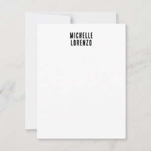Professional Modern Simple Plain Name Black White Card