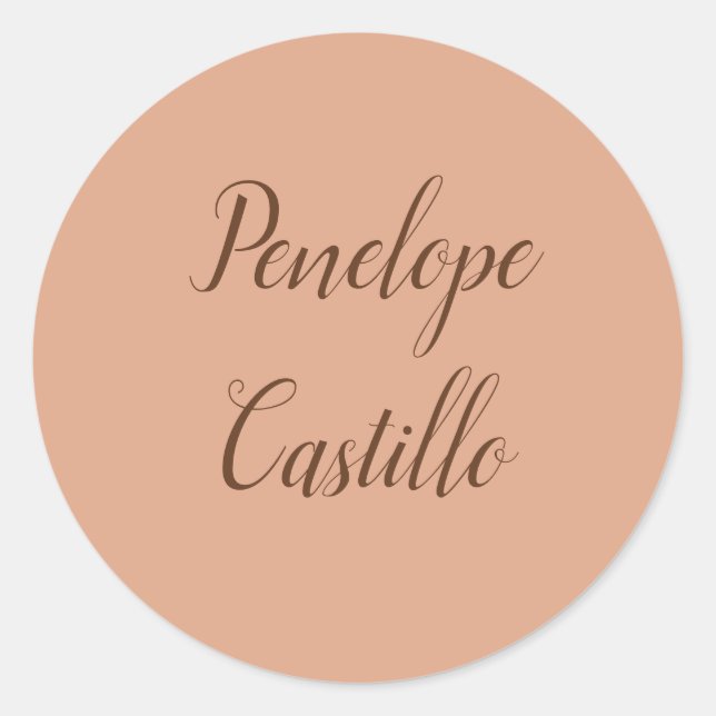 Professional Modern Simple Plain Tumbleweed Colour Classic Round Sticker (Front)