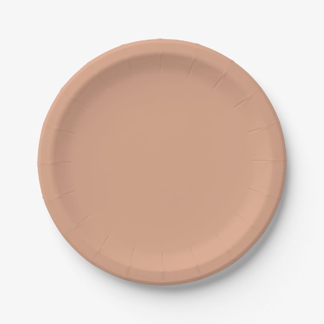 Professional Modern Simple Plain Tumbleweed Colour Paper Plate (Front)