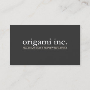 PROFESSIONAL modern simple smart charcoal grey Business Card