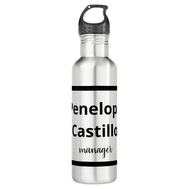 Professional Modern Simple Stylish Black & White 710 Ml Water Bottle (Front)