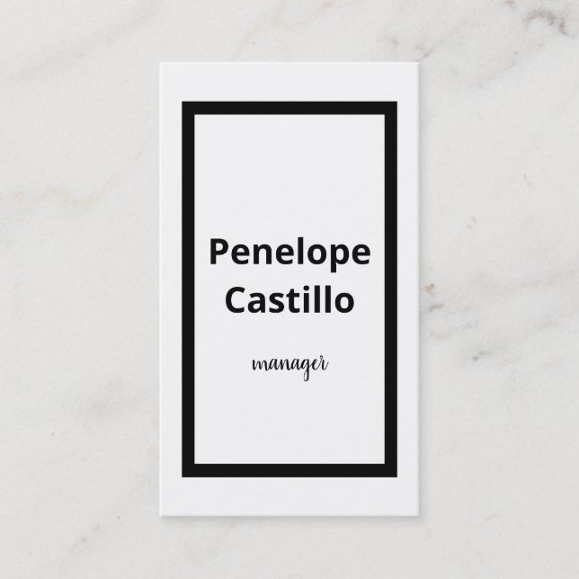 Professional Modern Simple Stylish Black & White Business Card (Front)