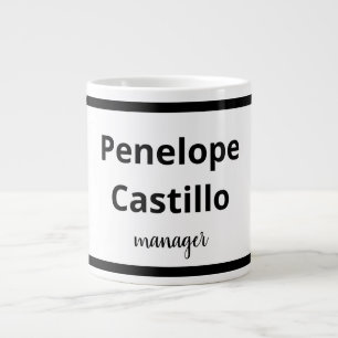 Professional Modern Simple Stylish Black & White Large Coffee Mug