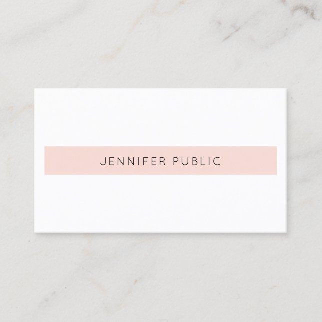 Professional Modern Sleek Chic Design Blush Pink Business Card (Front)