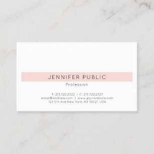 Professional Modern Sleek Elegant Plain Blush Pink Business Card