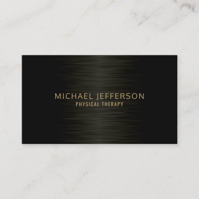 Professional Modern Steel Black Business Card (Front)