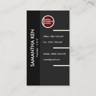 Professional Modern Stylish Grey CEO Business Card