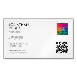 Professional Modern Stylish Simple Logo QR Code Magnetic Business Card
