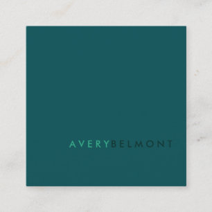 Professional Modern Teal Minimalist Square Square Business Card