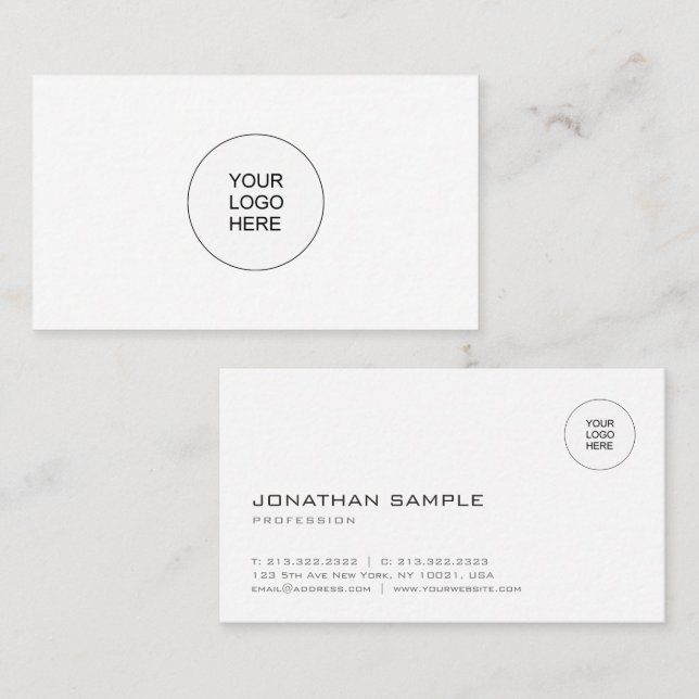 Professional Modern Template Upload Your Logo Business Card (Front/Back)