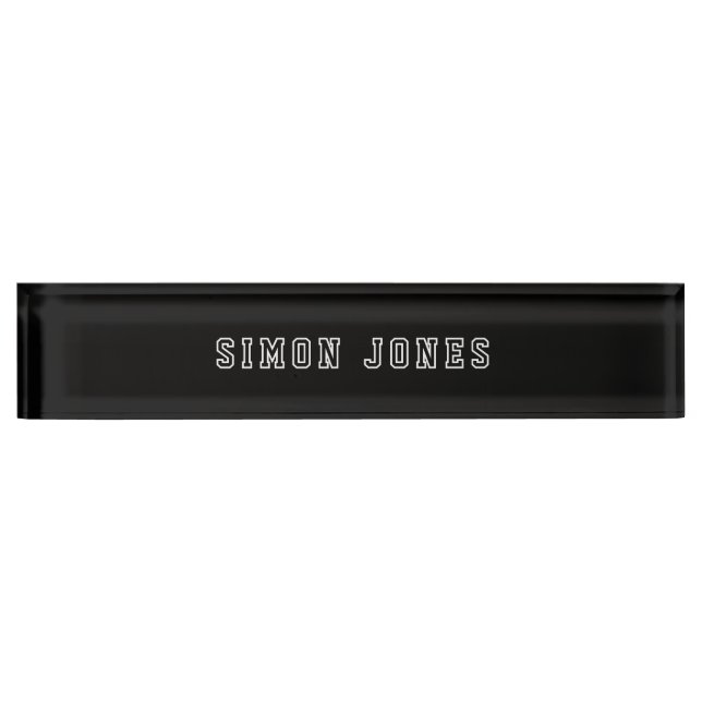  Professional Modern Vintage Retro Black Nameplate (Front)