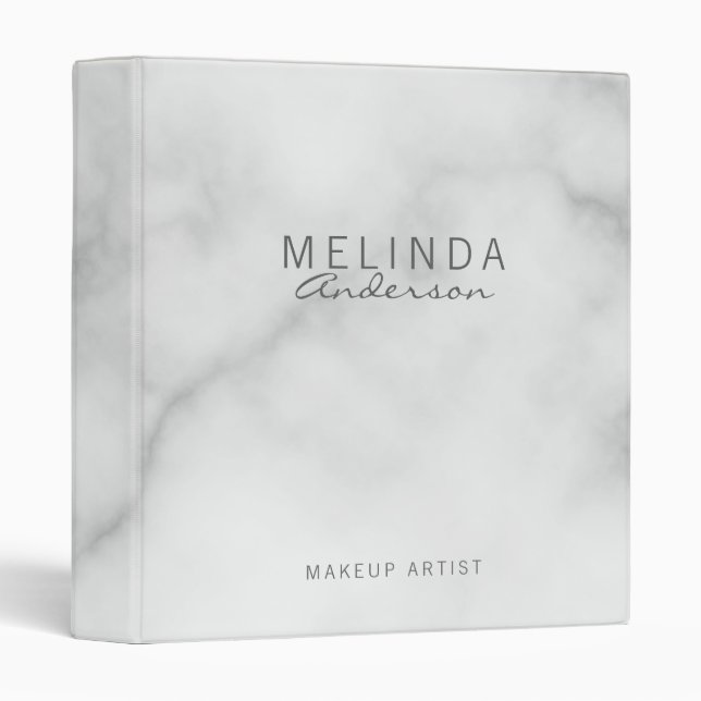 Professional Modern White Marble Binder (Front/Spine)
