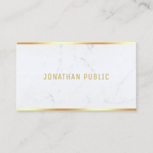 Professional Modern White Marble Gold Template Business Card
