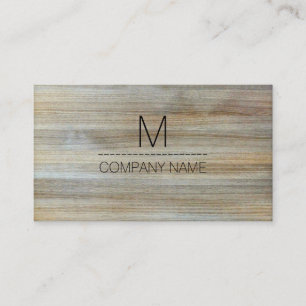 Professional Modern Wood Grain Monogram #2 Business Card