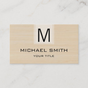 Professional Modern Wood Grain Monogram Business Card