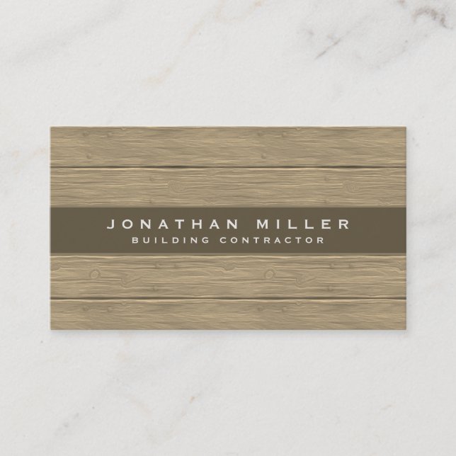 Professional Modern Wooden Plank Business Card (Front)