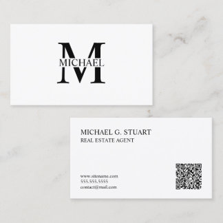 Professional Monogram and Name Business Card